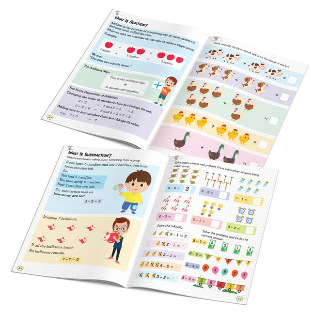 Math Magic –  Addition, Subtraction, Times Tables & Division | Set of 4 Maths Activity Books for Children Ages 4+ | Fun Puzzles, Counting & Number Games