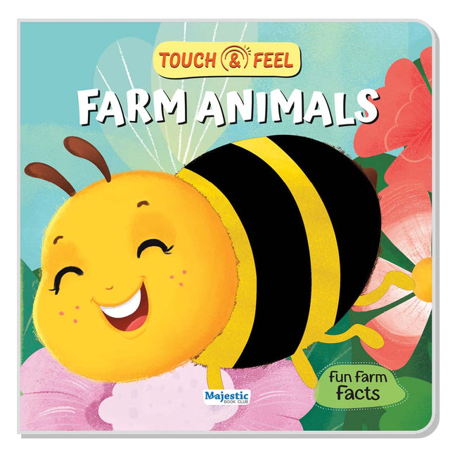 Touch & Feel Farm Animals, Sensory Learning Book for Kids, Interactive Texture Book for Toddlers, 5 Touching Elements