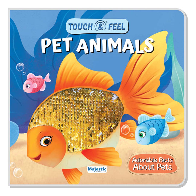 Touch & Feel Pet Animals, Sensory Learning Book for Kids, 5 Touching Elements, Interactive Texture Book for Toddlers