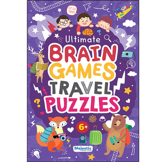 Brain Games – Travel Puzzles | Fun Travel Activity Book for Kids | Puzzles, Mazes, and Logic Games | Boost Thinking & Problem-Solving Skills | Ages 6+