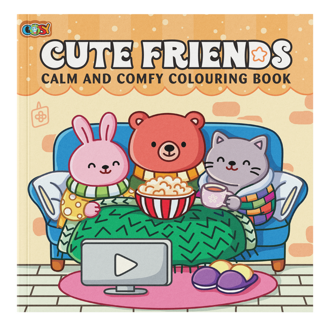 Cute Friends Calm and Comfy Colouring Book | 96 Pages