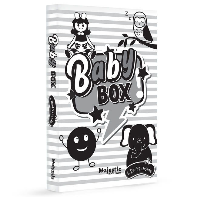 High Contrast Books for Babies & Infants | Box Set of 6 Books | Black & White Educational Books | Visual & Sensory Stimulation