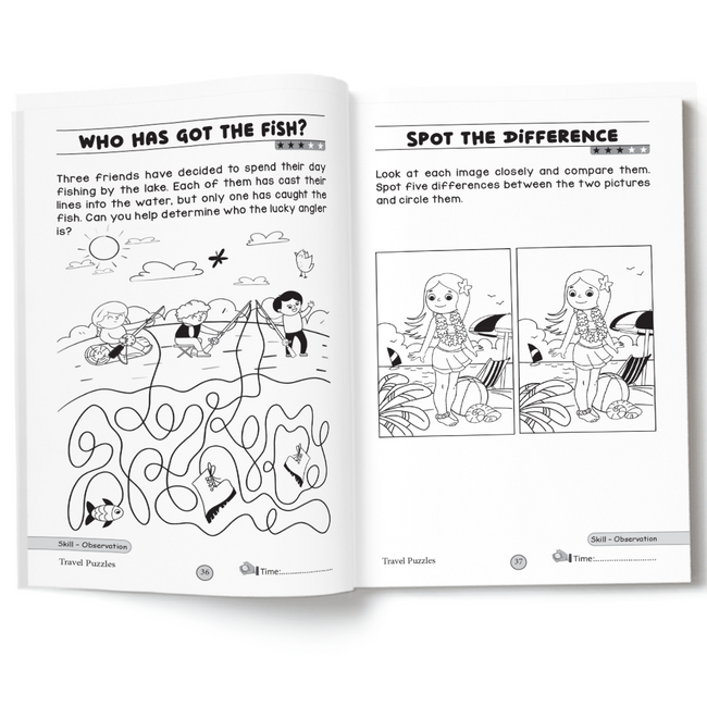 Brain Games – Travel Puzzles | Fun Travel Activity Book for Kids | Puzzles, Mazes, and Logic Games | Boost Thinking & Problem-Solving Skills | Ages 6+