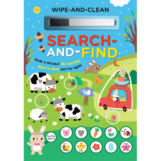 Wipe and Clean Book, Search and Find Reusable Activity Book for Kids, Early Tracing Workbook, Find the Difference and Hidden Objects, Comes with Erasable Marker