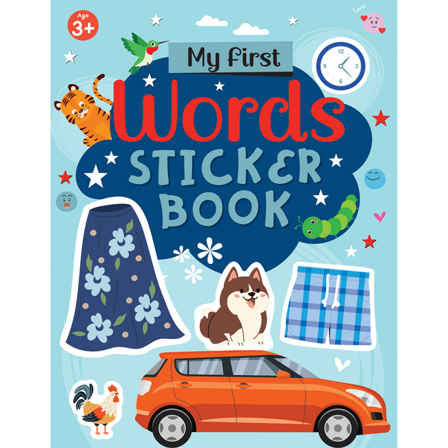 My First Words Sticker Book | 16-Page Vocabulary Activity & Sticker Book for Kids Ages 3+, Includes 4 Sheets of Stickers