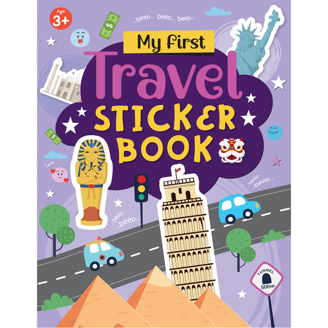 My First Travel Sticker Book | 16-Page World Landmarks & Countries Activity & Sticker Book for Kids Ages 3+, Includes 4 Sheets of Stickers