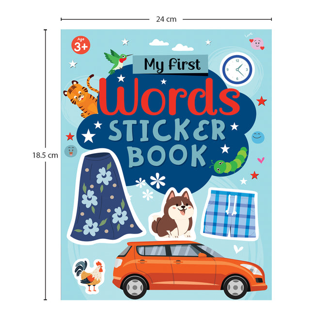 My First Sticker Book Set of 4 - Dinosaurs, Words, Professions & Travel - Early Learning Sticker Activity Books for Kids Ages 3+