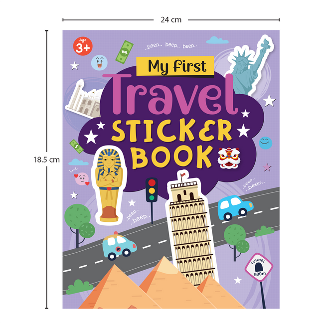 My First Travel Sticker Book | 16-Page World Landmarks & Countries Activity & Sticker Book for Kids Ages 3+, Includes 4 Sheets of Stickers