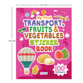 My First Transport, Fruits & Vegetables Sticker Book | 16 Pages + 8 Sticker Sheets of Fun Learning Activities for Kids Ages 3+ | Fun Preschool Activity Book by Majestic Book Club