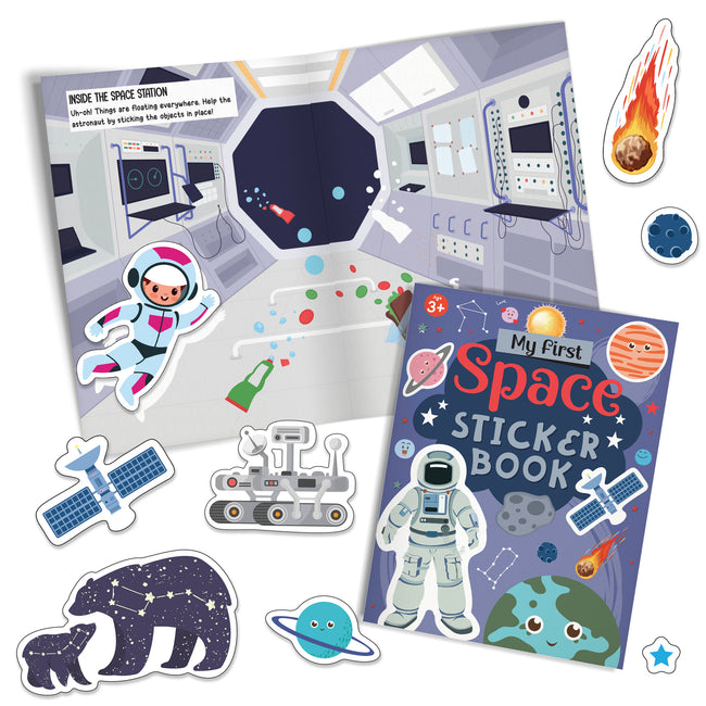 My First Space Sticker Book | Solar System & Astronaut Activity Book for Kids Ages 3+, Includes 4 Sheets of Stickers
