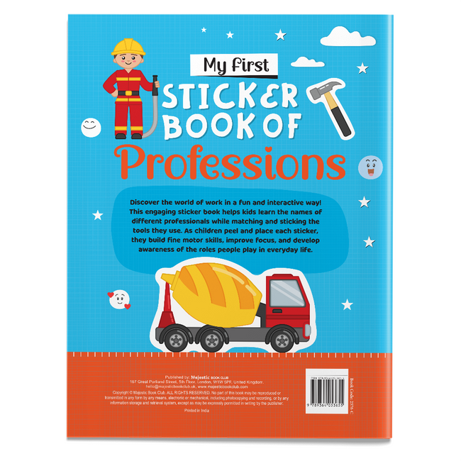 My First Sticker Book of Professions | 16-Page Career & Community Helpers Activity & Sticker Book for Kids Ages 3+, Includes 4 Sheets of Stickers