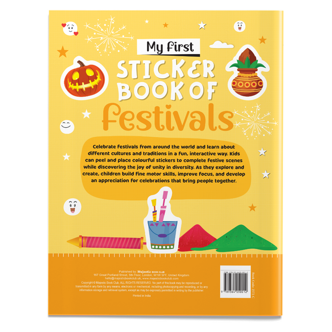 My First Sticker Book of Festivals | World Festivals & Celebrations Activity Book for Kids Ages 3+, Includes 4 Sheets of Stickers