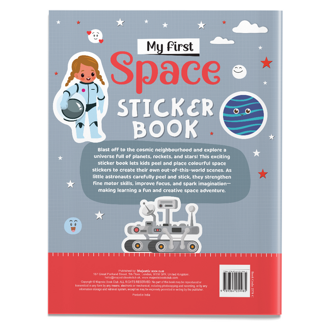 My First Space Sticker Book | Solar System & Astronaut Activity Book for Kids Ages 3+, Includes 4 Sheets of Stickers
