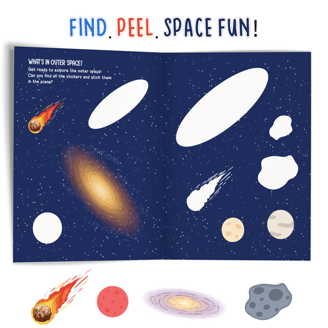 My First Space Sticker Book | Solar System & Astronaut Activity Book for Kids Ages 3+, Includes 4 Sheets of Stickers