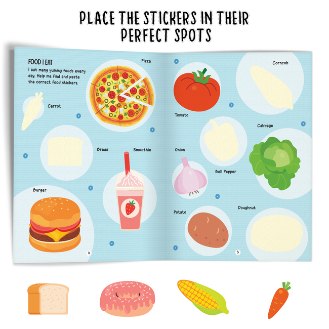 My First Words Sticker Book | 16-Page Vocabulary Activity & Sticker Book for Kids Ages 3+, Includes 4 Sheets of Stickers
