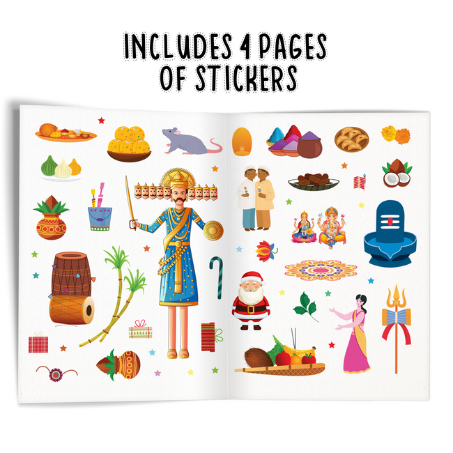 My First Sticker Book of Festivals | World Festivals & Celebrations Activity Book for Kids Ages 3+, Includes 4 Sheets of Stickers
