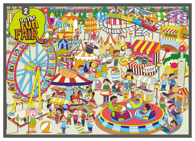 In the fun fair- Colouring Poster