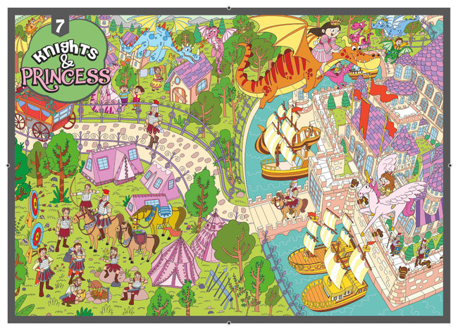 Knights & Princess- Colouring Poster