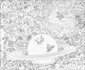 In the Space- Colouring Poster