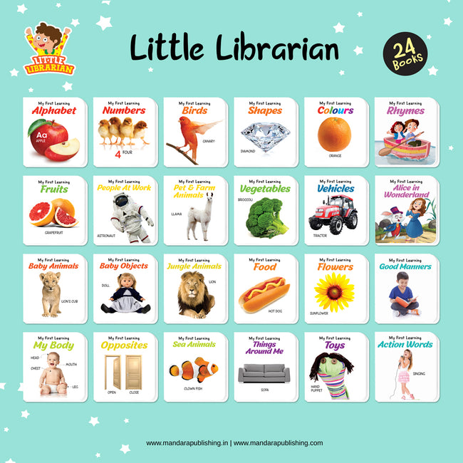 My First Learning Little Librarian: Boxset of 24 Best Board Books for Kids