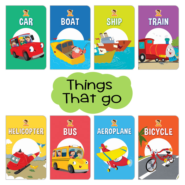 Things That Go : Book Truck of 8 Best Board Books for Kids parked in a Truck